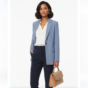 Vtg ESCADA Y2k Office Siren  blue Wool  blazer Jacket  size 8